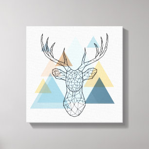 Geometric Deer Portret Canvas Afdruk