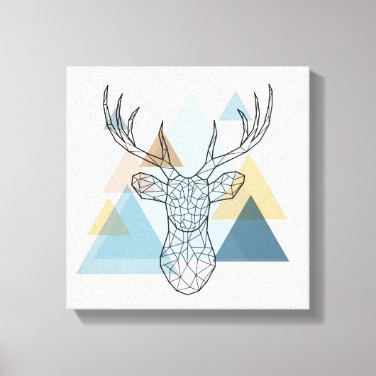 Geometric Deer Portret Canvas Afdruk (Voorkant)