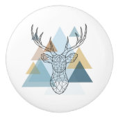 Geometric Deer Portret Keramische Knop (Voorkant)