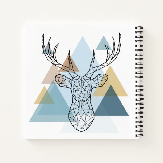 Geometric Deer Portret Notitieboek (Achterkant)