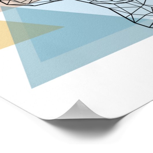 Geometric Deer Portret Poster (Hoek)