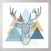 Geometric Deer Portret Poster (Voorkant)