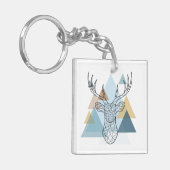 Geometric Deer Portret Sleutelhanger (Voorkant Links)
