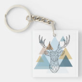 Geometric Deer Portret Sleutelhanger (Voorkant)