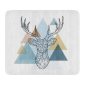 Geometric Deer Portret Snijplank (Voorkant)