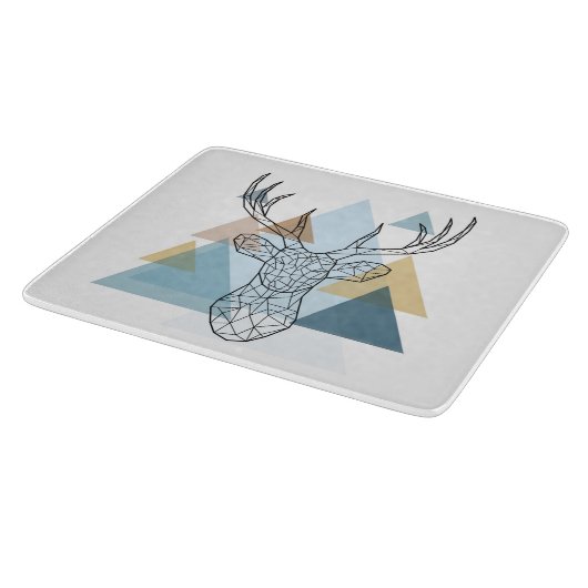 Geometric Deer Portret Snijplank (Hoek)