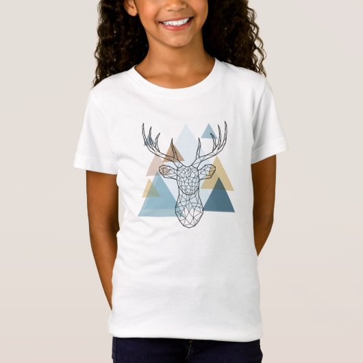 Geometric Deer Portret T-shirt (Voorkant)