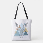 Geometric Deer Portret Tote Bag (Achterkant)