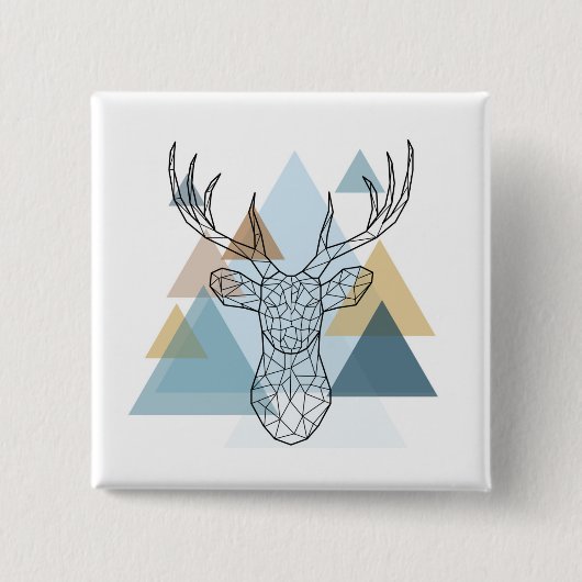 Geometric Deer Portret Vierkante Button 5,1 Cm (Voorkant)