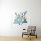 Geometric Deer Portret Wandkleed (In situ)