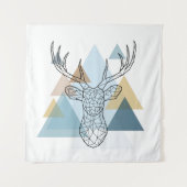 Geometric Deer Portret Wandkleed (Voorkant)