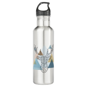 Geometric Deer Portret Waterfles