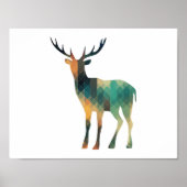 Geometric Deer Silhouette Poster (Voorkant)