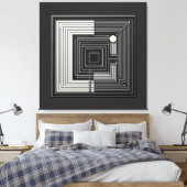 Geometric Depth Grid Canvas Afdruk (Insitu (Slaapkamer))