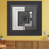 Geometric Depth Grid Canvas Afdruk (Insitu (Woonkamer))