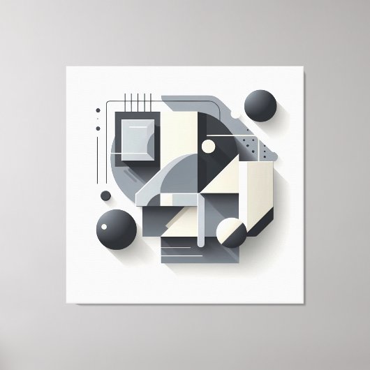 Geometric Depth Structure Canvas Afdruk (Voorkant)