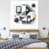 Geometric Depth Structure Canvas Afdruk (Insitu (Slaapkamer))