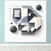 Geometric Depth Structure Canvas Afdruk (Insitu (Houten vloer))