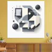 Geometric Depth Structure Canvas Afdruk (Insitu (Woonkamer))