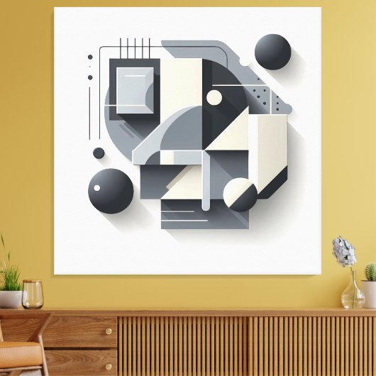 Geometric Depth Structure Canvas Afdruk (Insitu (Woonkamer))