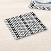 Geometric Design, gray, black, white, Kartonnen Onderzetters (Schuin)