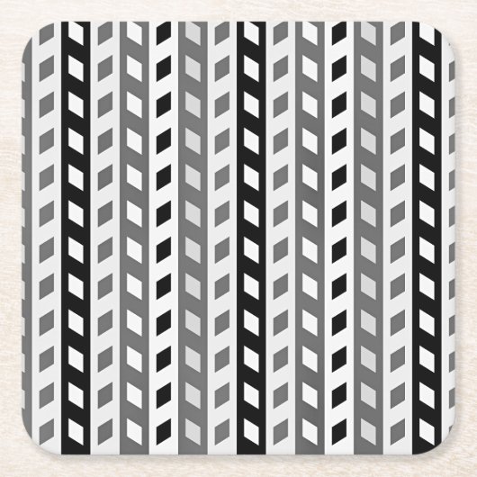 Geometric Design, gray, black, white, Kartonnen Onderzetters (Voorkant)