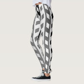Geometric Design, gray, black, white, Leggings (Links)