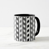 Geometric Design, gray, black, white, Mok (Voorkant rechts)