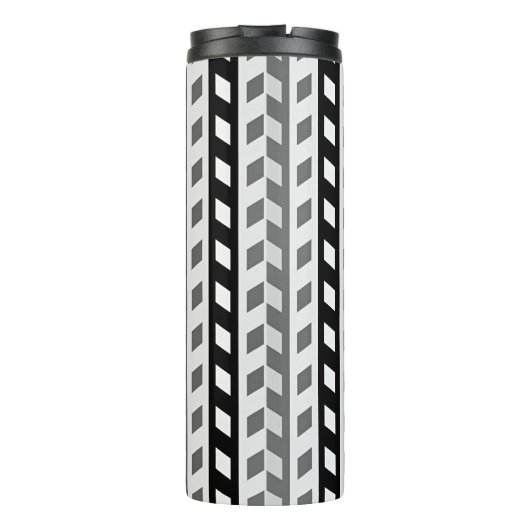 Geometric Design, gray, black, white, Thermosbeker (Achterkant)