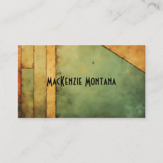 Geometric Design in Olive, Rust, Mustard Visitekaartje (Voorkant)