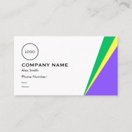 Geometric Design in Purple, Green and Yellow Visitekaartje