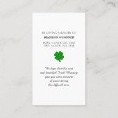 Geometric Design Irish Blessing White Gray  Visitekaartje (Achterkant)