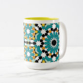 Geometric Design Mug Tweekleurige Koffiemok (Voorkant rechts)