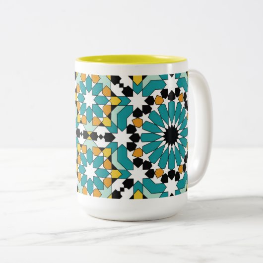 Geometric Design Mug Tweekleurige Koffiemok (Voorkant rechts)