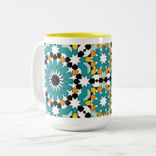 Geometric Design Mug Tweekleurige Koffiemok (Voorkant links)