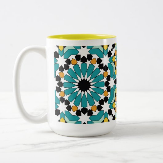 Geometric Design Mug Tweekleurige Koffiemok (Links)