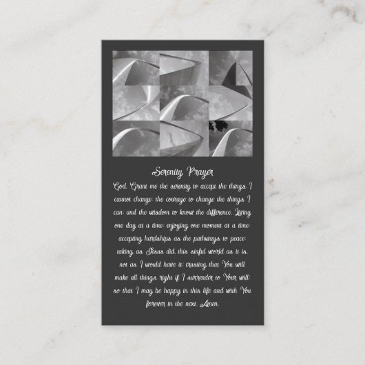 Geometric Design Serenity Prayer White and Gray  Visitekaartje (Voorkant)