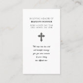 Geometric Design St Francios Prayer White Gray  Visitekaartje (Achterkant)