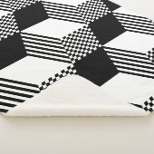 Geometric Diamond Black & White Sherpa Blanket Sherpa Deken (3/4)