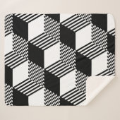 Geometric Diamond Black & White Sherpa Blanket Sherpa Deken (Voorkant (horizontaal))