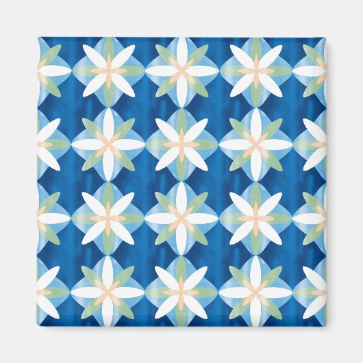 Geometric diamond flowers magneet (Voorkant)