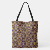 Geometric Diamond Navy Blue Gold Print Tote Bag (Achterkant)