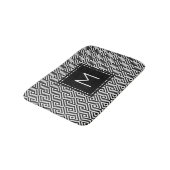 Geometric Diamond Pattern Black and White Monogram Badmat (Gekanteld)