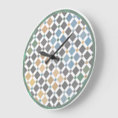 Geometric Diamond Pattern Wall Clock – Modern Alha Grote Klok (Hoek)