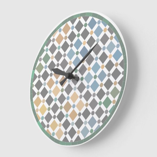 Geometric Diamond Pattern Wall Clock – Modern Alha Grote Klok (Hoek)