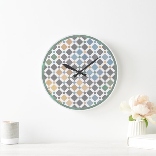 Geometric Diamond Pattern Wall Clock – Modern Alha Grote Klok (Huis)