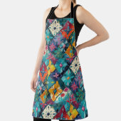 Geometric Diamonds And Gems Floral Teal Schort (Insitu)