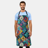 Geometric Diamonds And Gems Floral Teal Schort (Gedragen)