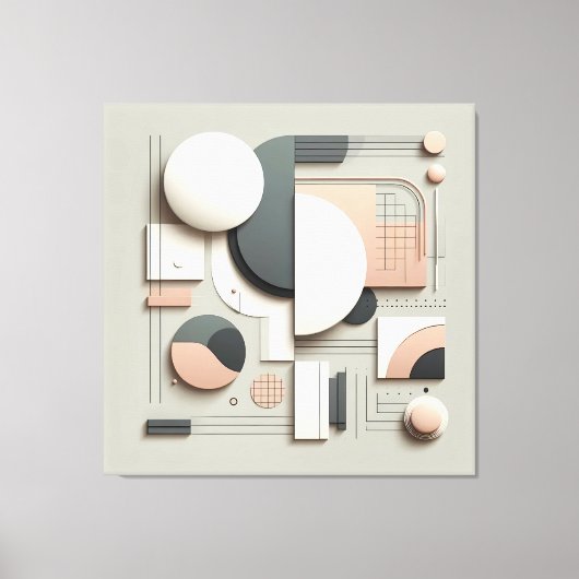 Geometric Dimensional Structure Canvas Afdruk (Voorkant)