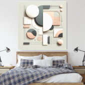 Geometric Dimensional Structure Canvas Afdruk (Insitu (Slaapkamer))